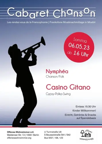 Cabaret Chanson mit Casino Gitano und Nymphéa