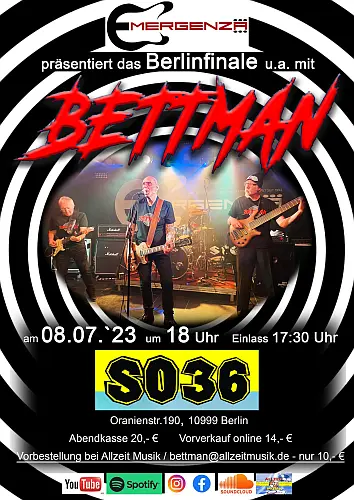 Bettman Live! - Beim Emergenza Berlin-Finale 2023