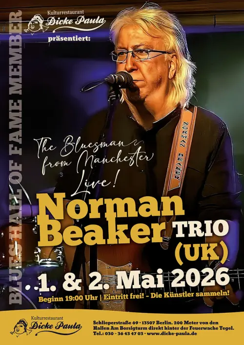Norman Beaker Trio | The Bluesman from Manchester Live! (UK) - Blues Hall Of Fame Member