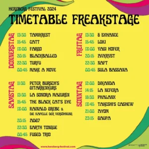 Herzberg Festival 2024 Freakstage Timetable