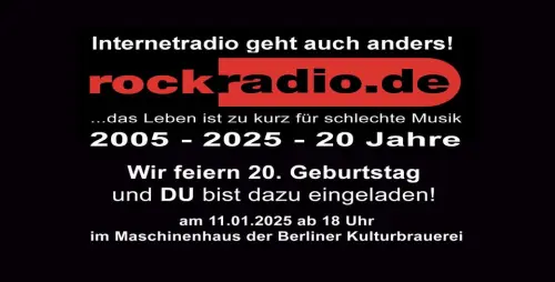 Rockradio.de feiert Geburtstag im Maschinenhaus der Berliner Kulturbrauerei | 2005 – 2025 – 20 Jahre On Air!