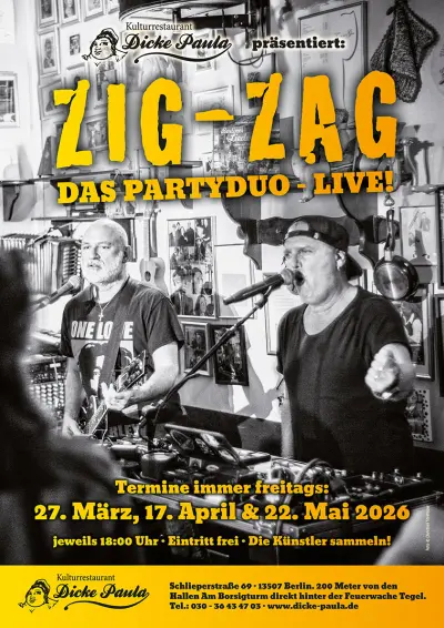 ZIG-ZAG | Die Party-Sensation im Kulturrestaurant Dicke Paula