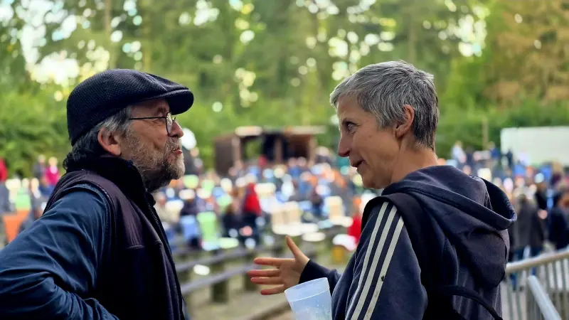 Ralf Trotter Schmidt mit Anja Leu in der Biesdorfer Parkbühne