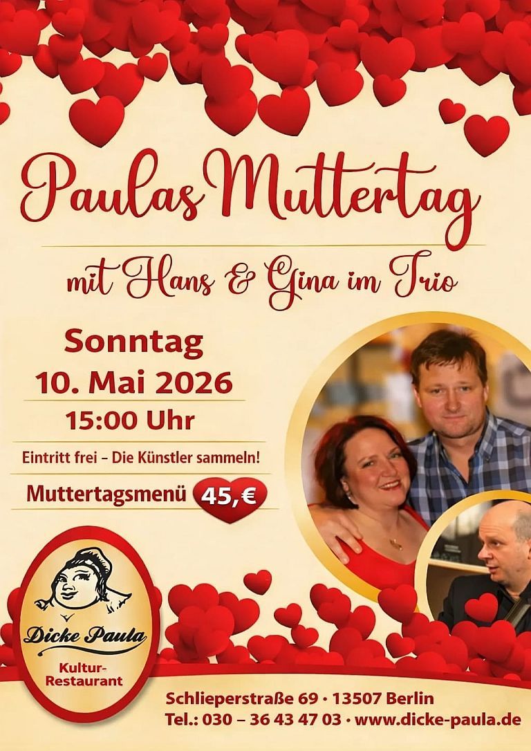 Hans & Gina | Muttertagskonzert mit Menü | Jetzt reservieren!