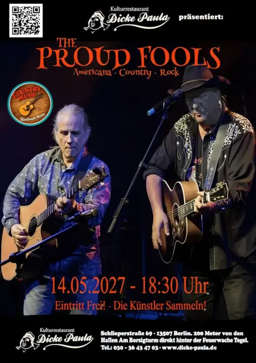 The Proud Fools - Americana, Country, Folk, Blues, Rock im Kulturrestaurant Dicke Paula